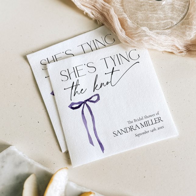 Servilleta De Papel Ella está atando la ducha de novia de Knot Puple (Subido por el creador)
