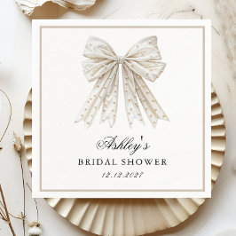 Servilleta De Papel Ella está atando la ducha de novia Knot Pearls Bow