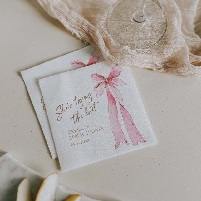 Servilleta De Papel Ella está atando la ducha de novias de vaca rosa K (Subido por el creador)