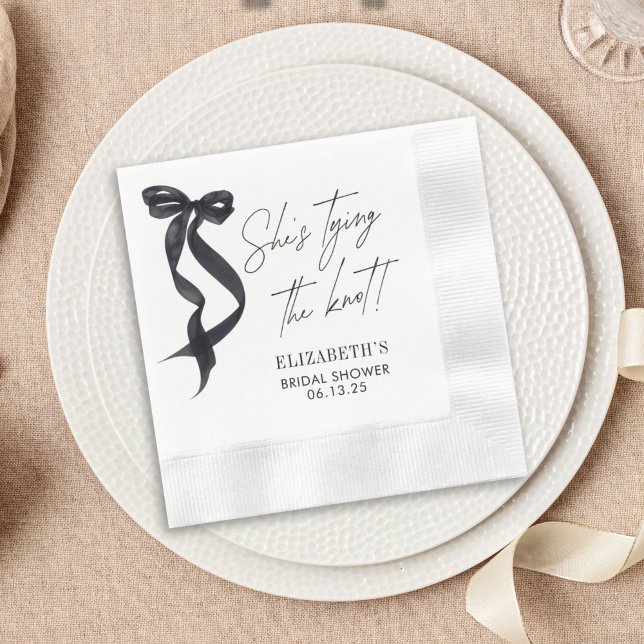 Servilleta De Papel Ella está atando la ducha de novias Knot Bow (Subido por el creador)