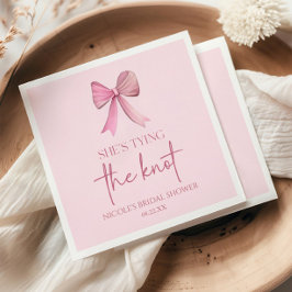 Servilleta De Papel Ella está atando la ducha de novias rosada Knot
