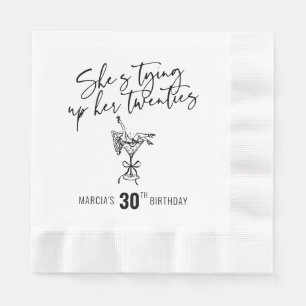 Servilleta De Papel Ella está atando su fiesta de cumpleaños número 30