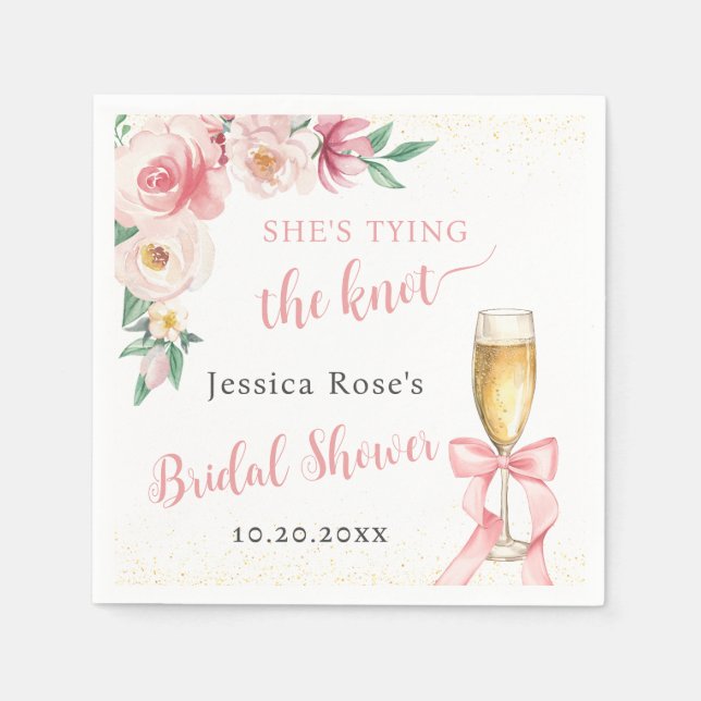 SERVILLETA DE PAPEL ELLA ESTÁ AZOTANDO LA DUCHA DE LA BRIDAL KNOT (Anverso)