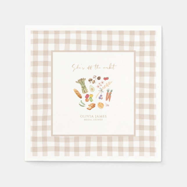 Servilleta De Papel Ella está fuera del mercado ducha de novia floral (Anverso)