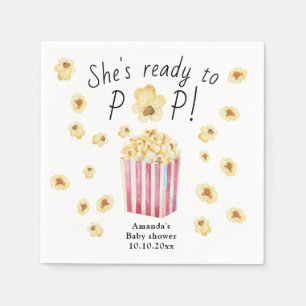 Servilleta De Papel Ella está lista para estallar Aquarela Baby Shower