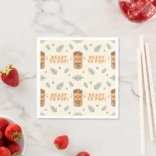 Servilleta De Papel Ella Está Lista Para Parir Naranja Verde Boho Kawa