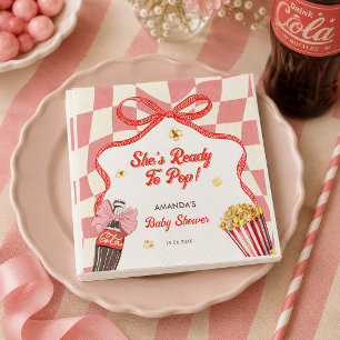 Servilleta De Papel Ella Está Lista Para Parir Soda Cola Rosa Fiesta R