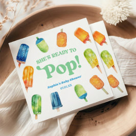 Servilleta De Papel Ella está lista para usar la Baby Shower azul de p