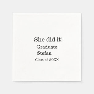 Servilleta De Papel Ella lo hizo graduada clase de nombres agregados d