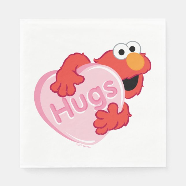 Servilleta De Papel Elmo "Abraza" Valentine Heart Candy (Anverso)