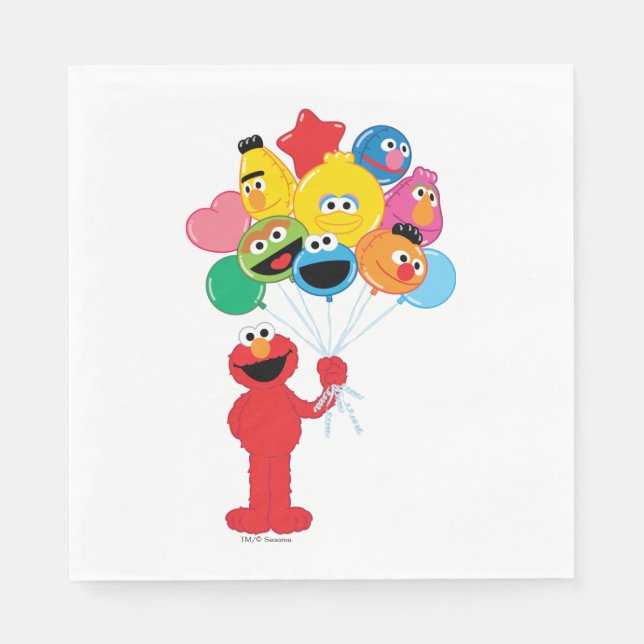 Servilleta De Papel Elmo Balloons (Anverso)