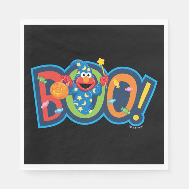 Servilleta De Papel Elmo | Boo de Halloween! (Anverso)