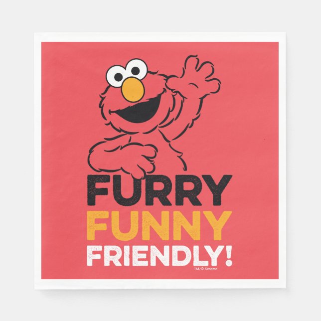 Servilleta De Papel Elmo | Furry Funny Friendly (Anverso)