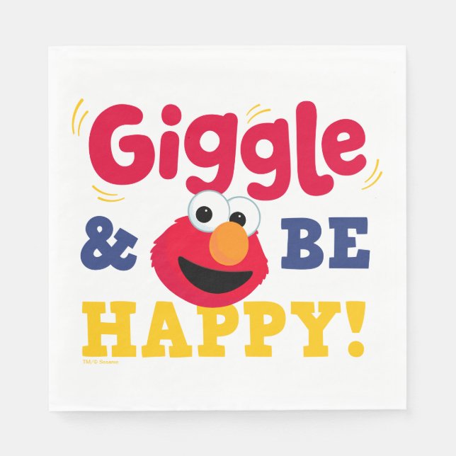 Servilleta De Papel Elmo Ríe y Sé Feliz (Anverso)