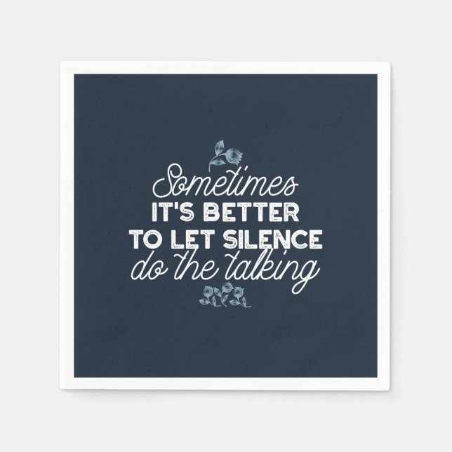 Servilleta De Papel Elocuente cita de silencio para el arte de la deco (Anverso)