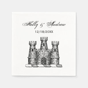 Servilleta De Papel Emblema de castillo heráldico vintage escudo de ar