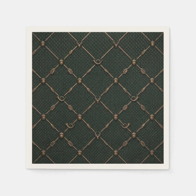 Servilleta De Papel Emblema de caza de bronce (Anverso)