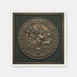 Servilleta De Papel Emblema de caza de bronce