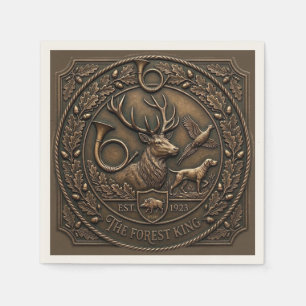 Servilleta De Papel Emblema de caza de bronce