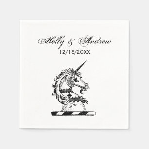 Servilleta De Papel Emblema de escudo de armas de cabeza de unicornio