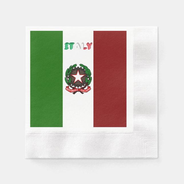 Servilleta De Papel emblema de la bandera italiana (Anverso)