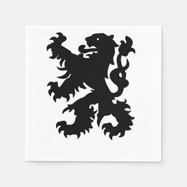 Servilleta De Papel Emblema del León Flamenco (Anverso)