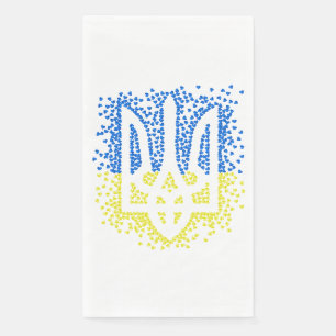 Servilleta De Papel Emblema ucraniano trident tryzub esparce corazones