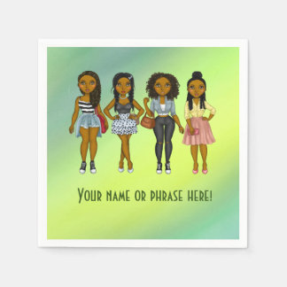 Servilleta De Papel Embrión verde de las mujeres de la diva fresca per