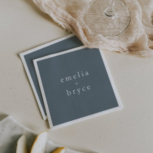 Servilleta De Papel EMELIA Boda mínimo de invierno azul turbulento