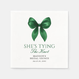 Servilleta De Papel Emerald Bow She's Tying the Knot Bridal Shower