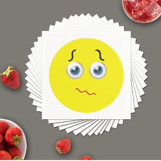 Servilleta De Papel Emoji confusa y confusa