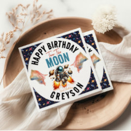 Servilleta De Papel empezar a remolcar la luna 2º espacio de cumpleaño