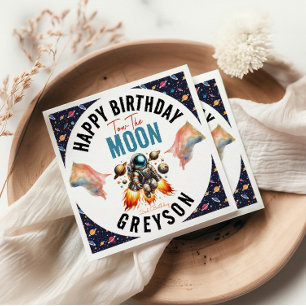 Servilleta De Papel empezar a remolcar la luna 2º espacio de cumpleaño