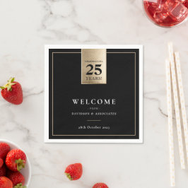 Servilleta De Papel EMPRESA ANIVERSARIO negocio oro blanco negro