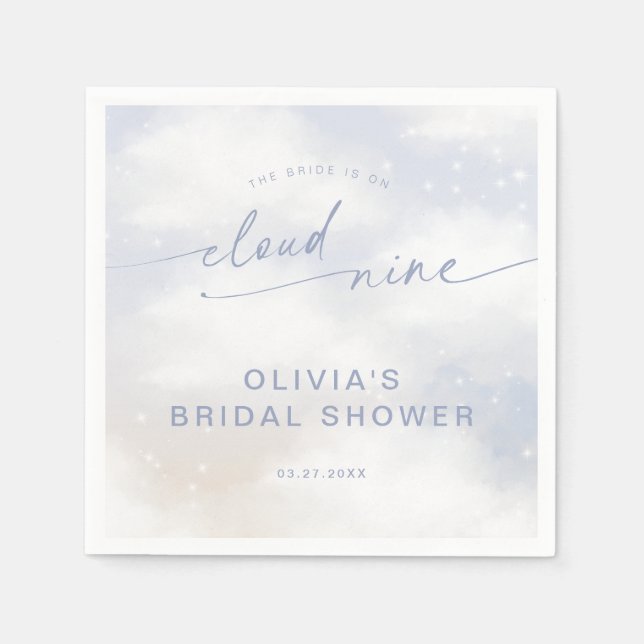 Servilleta De Papel En Cloud 9 Dreamy Clouds Bridal Shower (Anverso)
