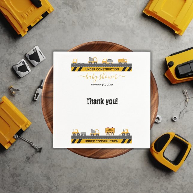 Servilleta De Papel En construcción, Baby Shower bulldozer (Subido por el creador)