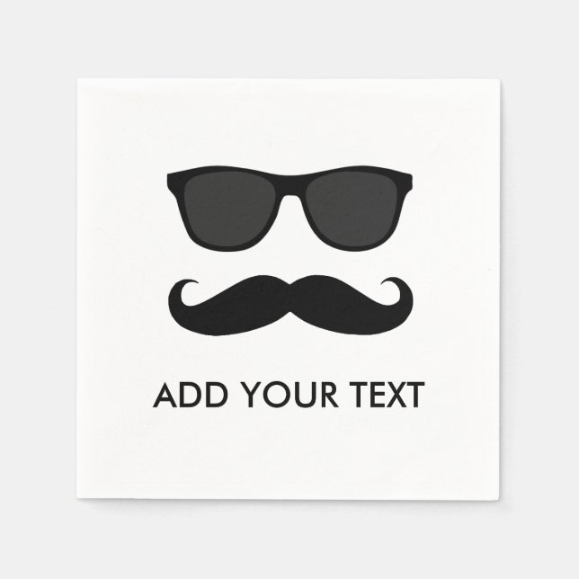 SERVILLETA DE PAPEL EN DISGUSTO FIESTA DE MUSTACHE NEGRO SOLUCIONA (Anverso)