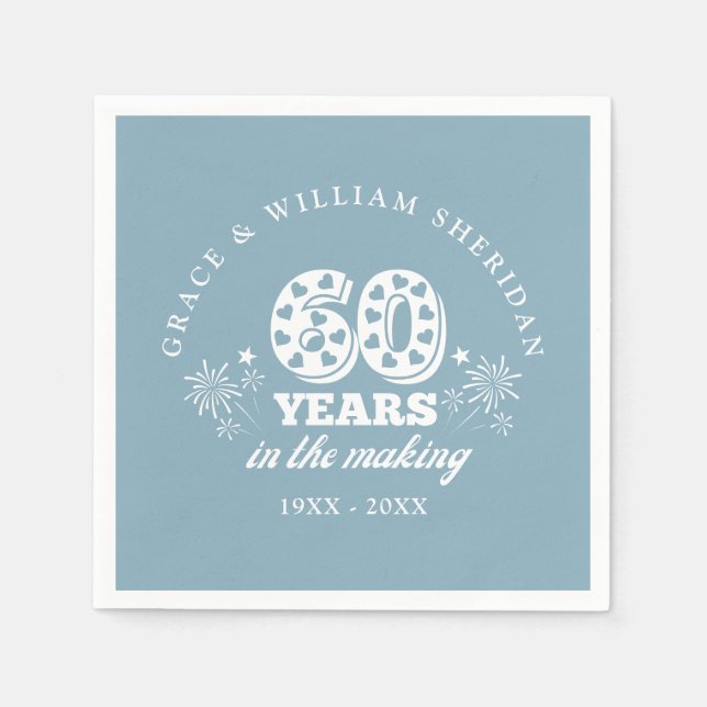 Servilleta De Papel En el 60° aniversario Boda (Anverso)