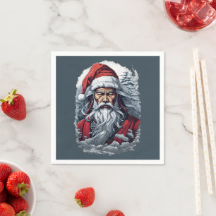 Servilleta De Papel En huelga Samurai Santa Claus