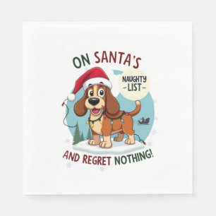 Servilleta De Papel En la lista de traviesos de Santa en Navidad No la