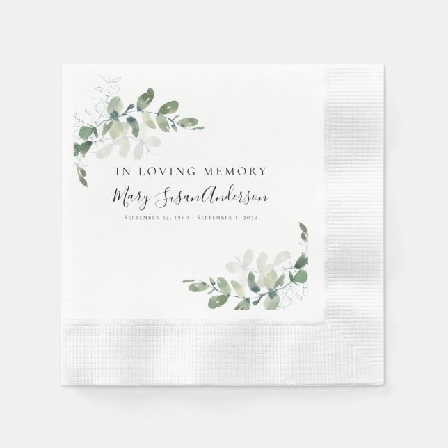 Servilleta De Papel En la memoria amorosa Eucalyptus (Anverso)