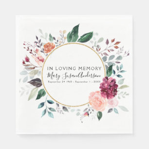 Servilleta De Papel En la memoria amorosa Wake funeral floral