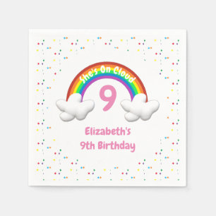 Servilleta De Papel ¡En la nube 9! Cumpleaños arcoíris