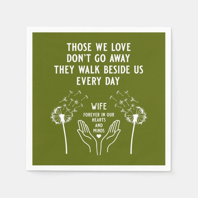 Servilleta De Papel En la recepción funeraria de memoria (Anverso)