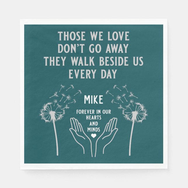 Servilleta De Papel En la recepción funeraria de memoria (Anverso)