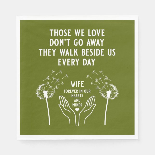 Servilleta De Papel En la recepción funeraria de memoria (Anverso)