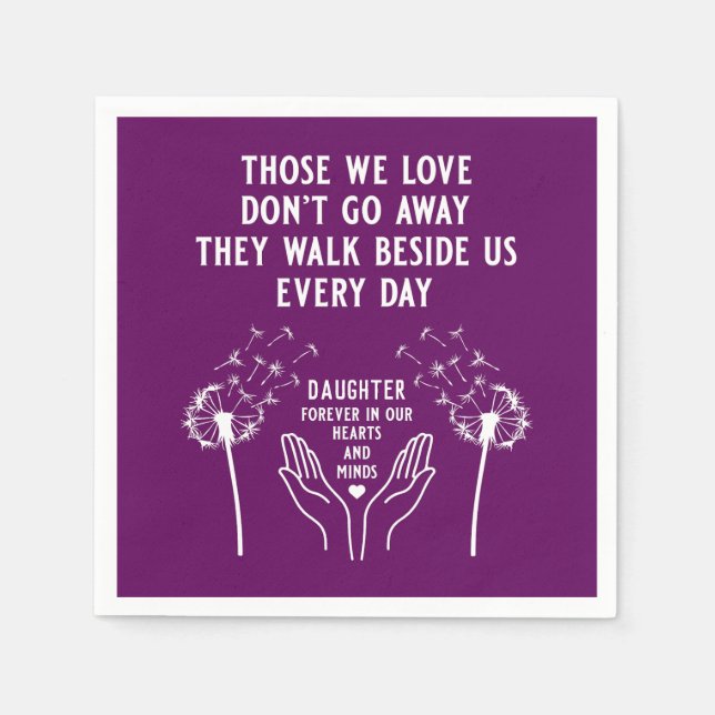 Servilleta De Papel En la recepción funeraria de memoria (Anverso)