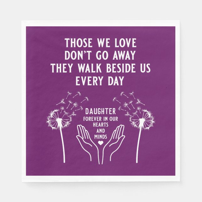 Servilleta De Papel En la recepción funeraria de memoria (Anverso)