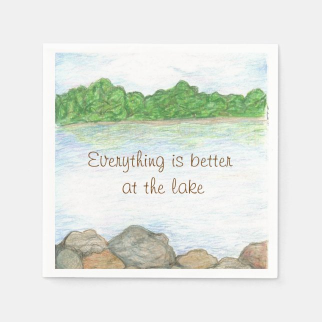 Servilleta De Papel En las servilletas de papel del lago (Anverso)