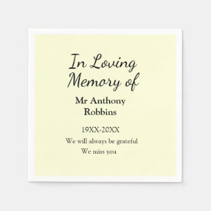 Servilleta De Papel En memoria amorosa de nombre recuerdo funeral